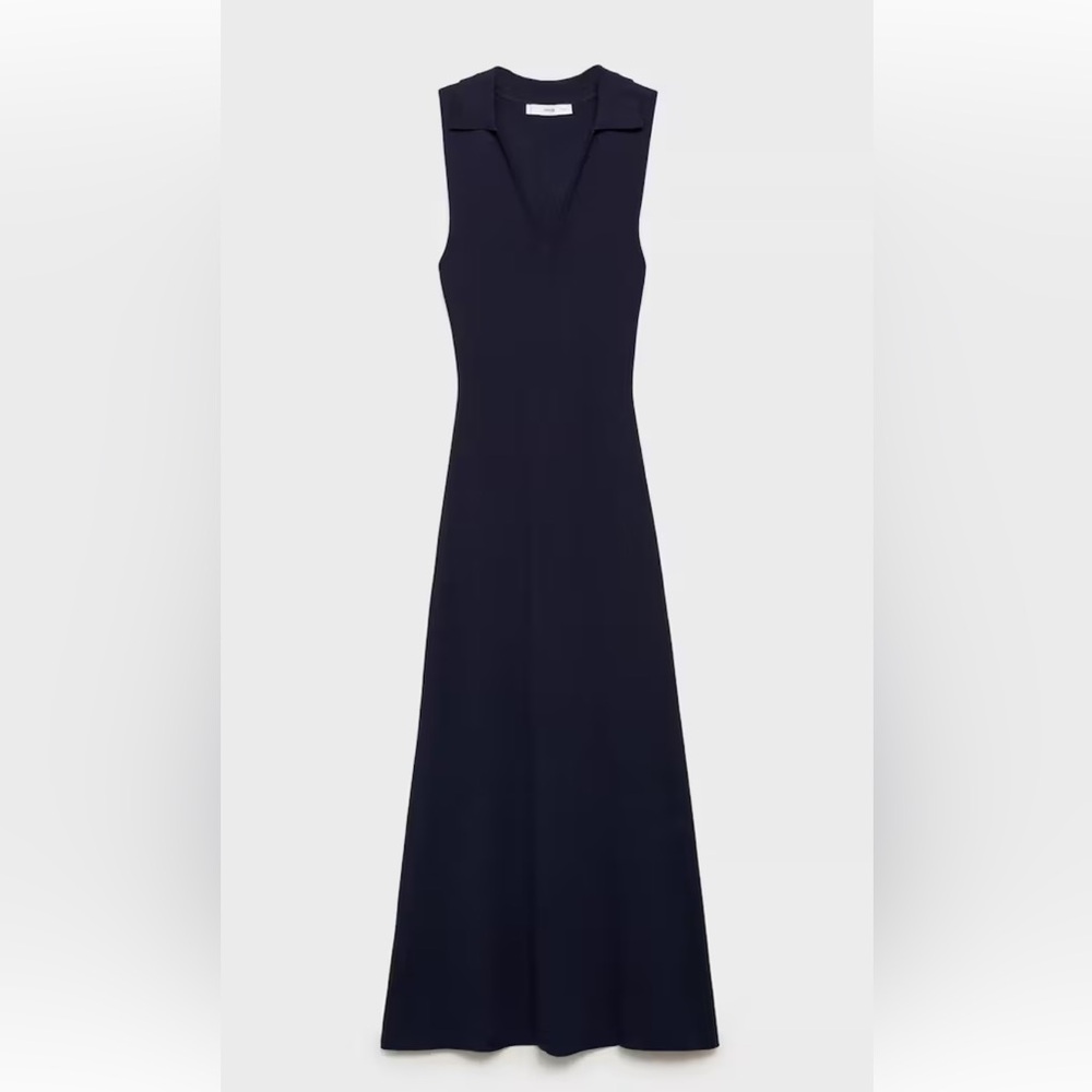 MNG Knitted Midi-Dress with Lapels